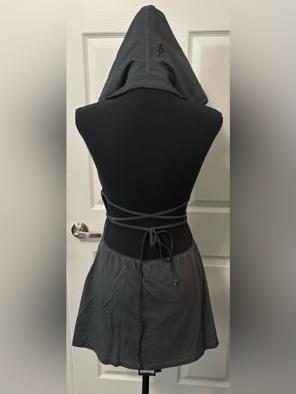 NWT Dolls Kill / Darker Wavs Chord Backless Hooded Dress - Picture 3 of 9